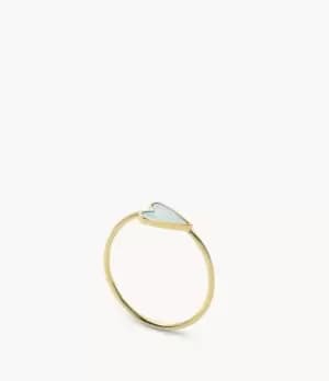 Image of Fossil Women White Stainless Steel Center Focal Ring