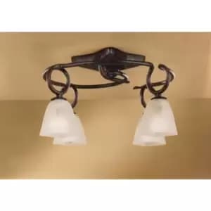 Image of Oberture ceiling lamp 4 E14 bulbs, brown/black oxidized