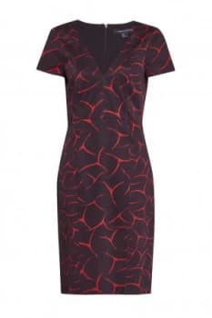 Image of French Connection Rosalind Printed Cotton Dress Blue