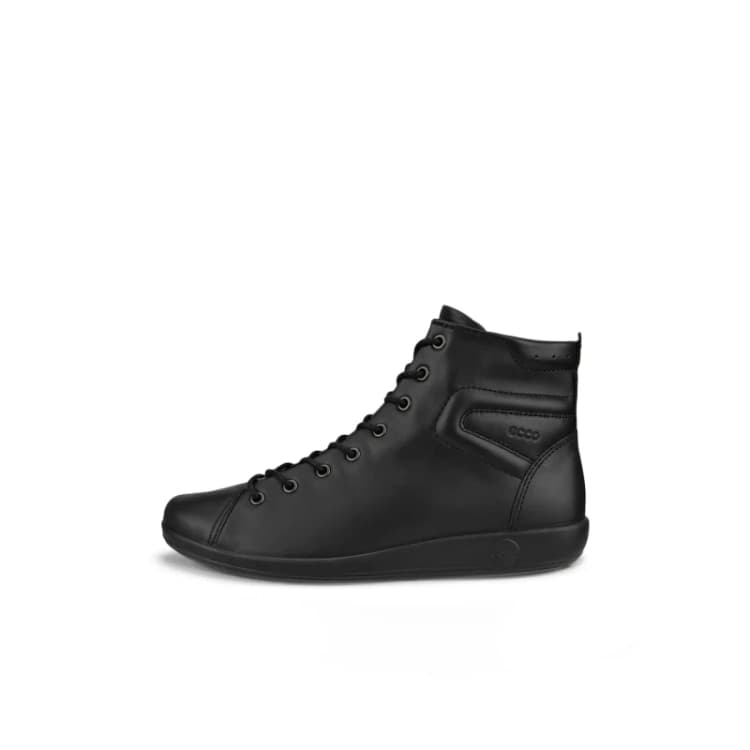 Image of Ecco Soft 2.0 Leather Womens Ankle Boots - Black - Size:UK 4-4.5
