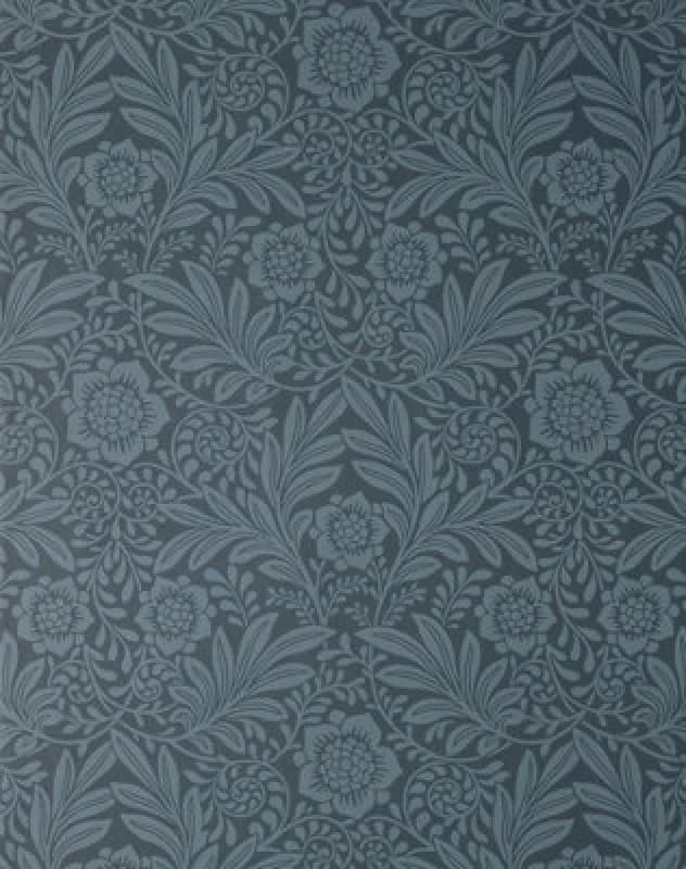 Image of Crown Camille Damask Navy Wallpaper M1745