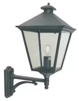 Image of Turin Grande 1 Light Outdoor Wall Lantern Light Black IP54, E27