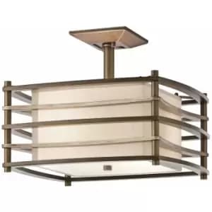 Image of Loops - 2 Bulb Semi Flush Light Cambridge Bronze LED E27 100W Bulb