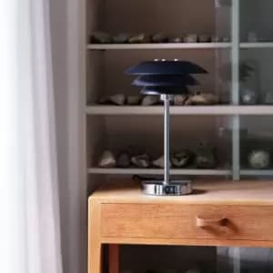 Image of Dyberg Larsen Table Lamp Matt Black Chrome Base 20cm