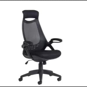 Image of Tuscan mesh high back chair with head support - black