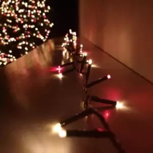 Image of 750 LED 18.7m Premier TreeBrights Indoor Outdoor Christmas Multi Function Mains Operated String Lights with Timer in Red & Vintage Gold