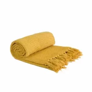 Image of Emma Barclay Honeycomb Throw 90 x 100" Ochre