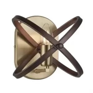 Image of Hoopla 1 Light Candle Wall Light Bronze, Brown, E14