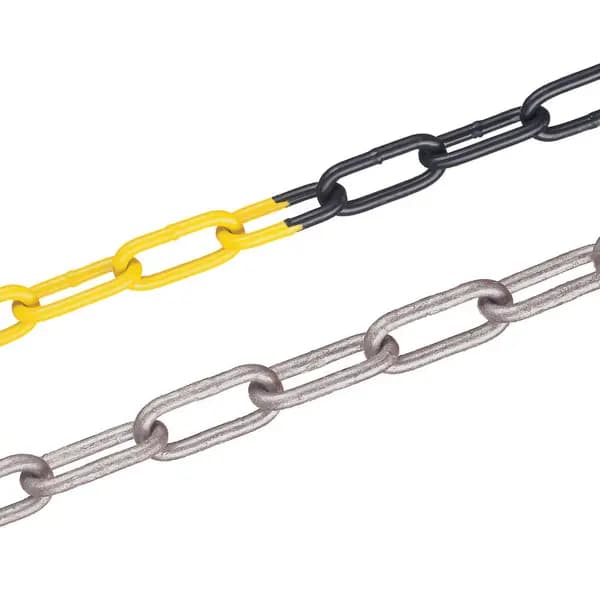 Image of ESE Direct 6mm Red & White weather resistant polyester Steel Chain 5 metre length 213.12.984 Parking Posts & Traffic Barriers