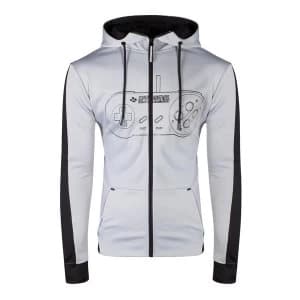 Image of Nintendo - Snes Controller Front Outline Mens Small Hoodie - Grey/Black