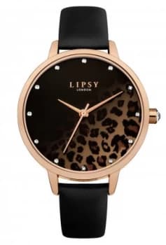 Image of Lipsy Ladies Black Leather Strap Watch