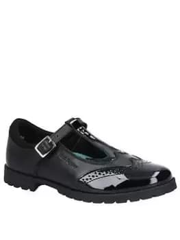 Image of Hush Puppies Maisie T-bar Back To School Shoe - Black, Size 5 Older