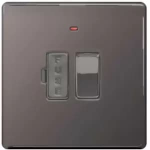 Image of BG Black Nickel 13A Switched Fused Connection Unit with Neon - Black