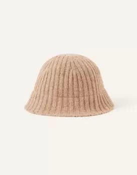 Image of Accessorize Womens Knit Bucket Hat Camel, Size: 57cm