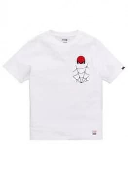 Image of Vans Boys Vans X Marvel Spiderman Tee White Size L12 14 Years