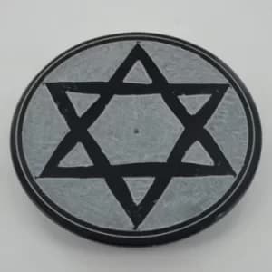 Image of Soapstone Pentagram Incense Plate 10cm