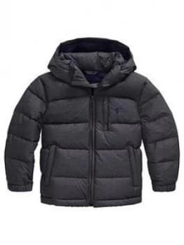 Image of Ralph Lauren Boys Padded Jacket With Removable Hood - Grey, Size Age: 8 Years, S