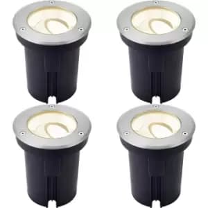 Image of 4 PACK Stainless Steel IP67 Ground Light - 13W Warm White LED - Tilting Head