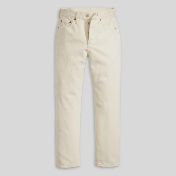 Image of Levis 501 Cropped Jeans - White White 28 S