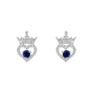 Image of Disney Princess Sterling Silver Birthstone Crown Earrings ? September E906315RSEPL