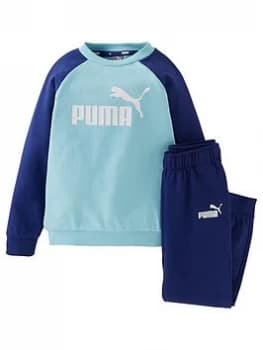 Image of Puma Minicats Essential Raglan Jogger Set - Blue
