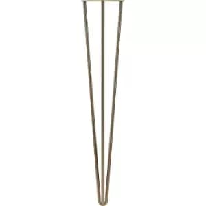 Image of Rothley 3-Pin Hairpin Leg 710mm Antique (2 Pack) in Brass Steel