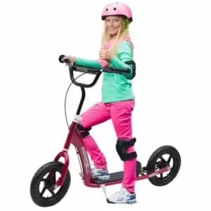 Image of Homcom Push Scooter With 12" Eva Tyres, Red