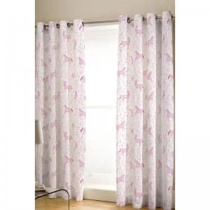Image of Folk Unicorn Lined Curtains