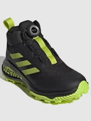 Image of adidas Kids Unisex Fortarun Boa Atr K, Black/Yellow, Size 11