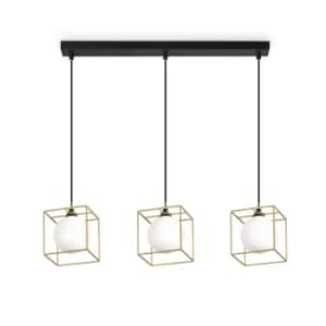 Image of Lingotto Decorative Triple Cube Wire Frame Pendant Brass Ant, G9