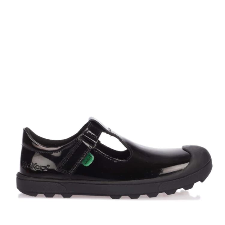 Image of Kickers Childrens Plunk Patent Shoe Black female UK 2