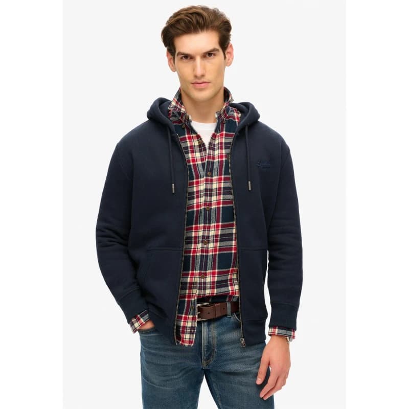 Image of Superdry Basic Zip Hoodie Navy 98T male Medium
