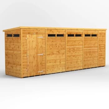 Image of 18x4 Power Pent Security Shed - Brown