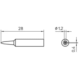 Image of Weller Xnt K Tip, Chisel, 1.2Mm