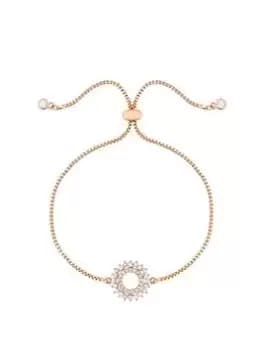 Image of Jon Richard Rose Gold Plated And Cubic Zirconia Open Toggle Bracelet