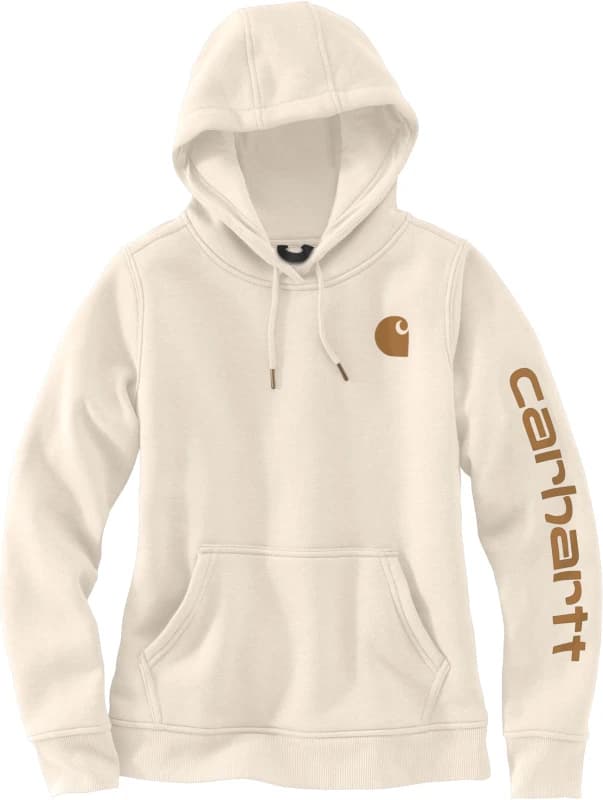 Image of Carhartt Clarksburg Logo, hoody women , color: Beige/Brown (W24) , size: XS