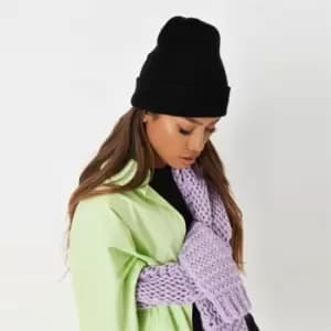 Image of Missguided Basic Skinny Rib Beanie - Black