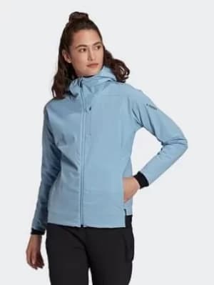 Image of adidas Terrex Ultimate Hooded Fleece, Blue Size XL Women