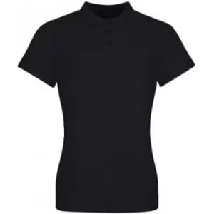 Image of Awdis Womens/Ladies Pique Cotton Polo Shirt (L) (Deep Black)