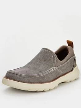 Image of Skechers Doveno Hangout Slip On Shoe, Taupe, Size 12, Men