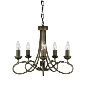Image of 5 Bulb Chandelier Hanging Pendant LIght Black Gold LED E14 60W Bulb