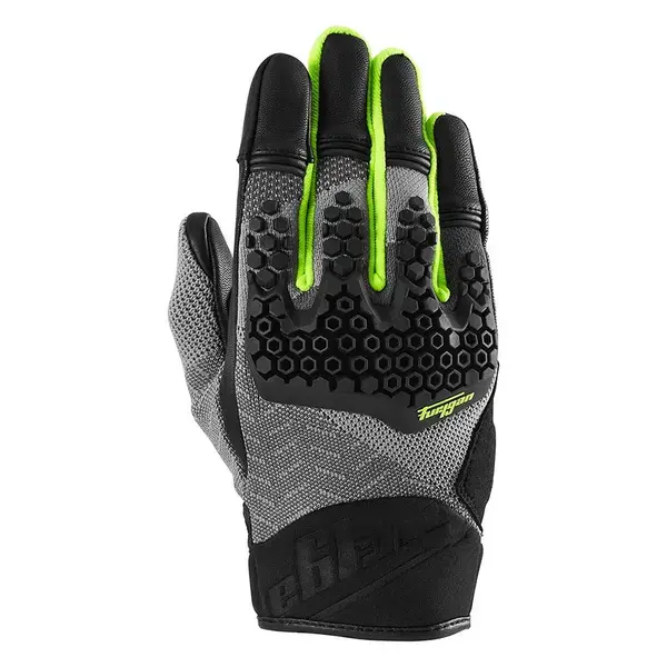 Image of Furygan Jack Gloves Black Grey Yellow Fluo Size M
