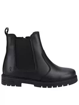 Image of Hush Puppies HUSH PUPPIES Laura Senior School Boot - Black, Size 4 Older