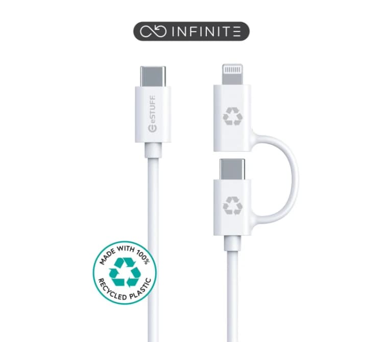 Image of eSTUFF ES600170 USB cable 1m USB C USB C/Lightning White
