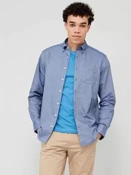 Image of GANT Regular Oxford Long Sleeve Shirt - Blue , Dark Blue, Size 4XL, Men