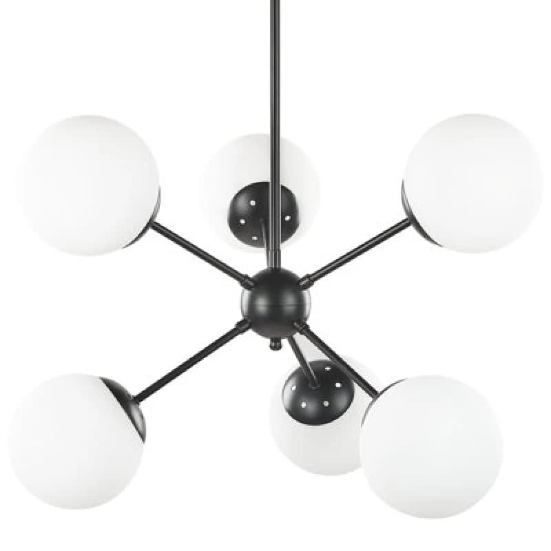 Image of Beliani Ceiling Lamp Adawro Metal Black/ White