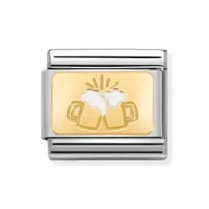 Image of Nomination Classic Gold Beer Cheers Charm