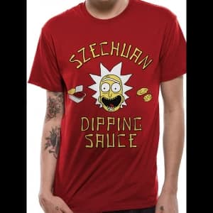 Image of Rick And Morty - Szechuan Sauce Mens Small T-Shirt - Red