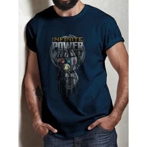 Image of The Avengers Infinity War - Power Glove Mens X-Large T-Shirt - Blue