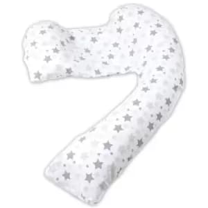 Image of Dreamgenii Pregnancy Pillow White Grey Stars